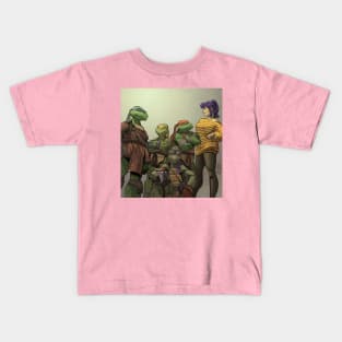 Teenage mutant ninja turtles and April O'Neil Kids T-Shirt